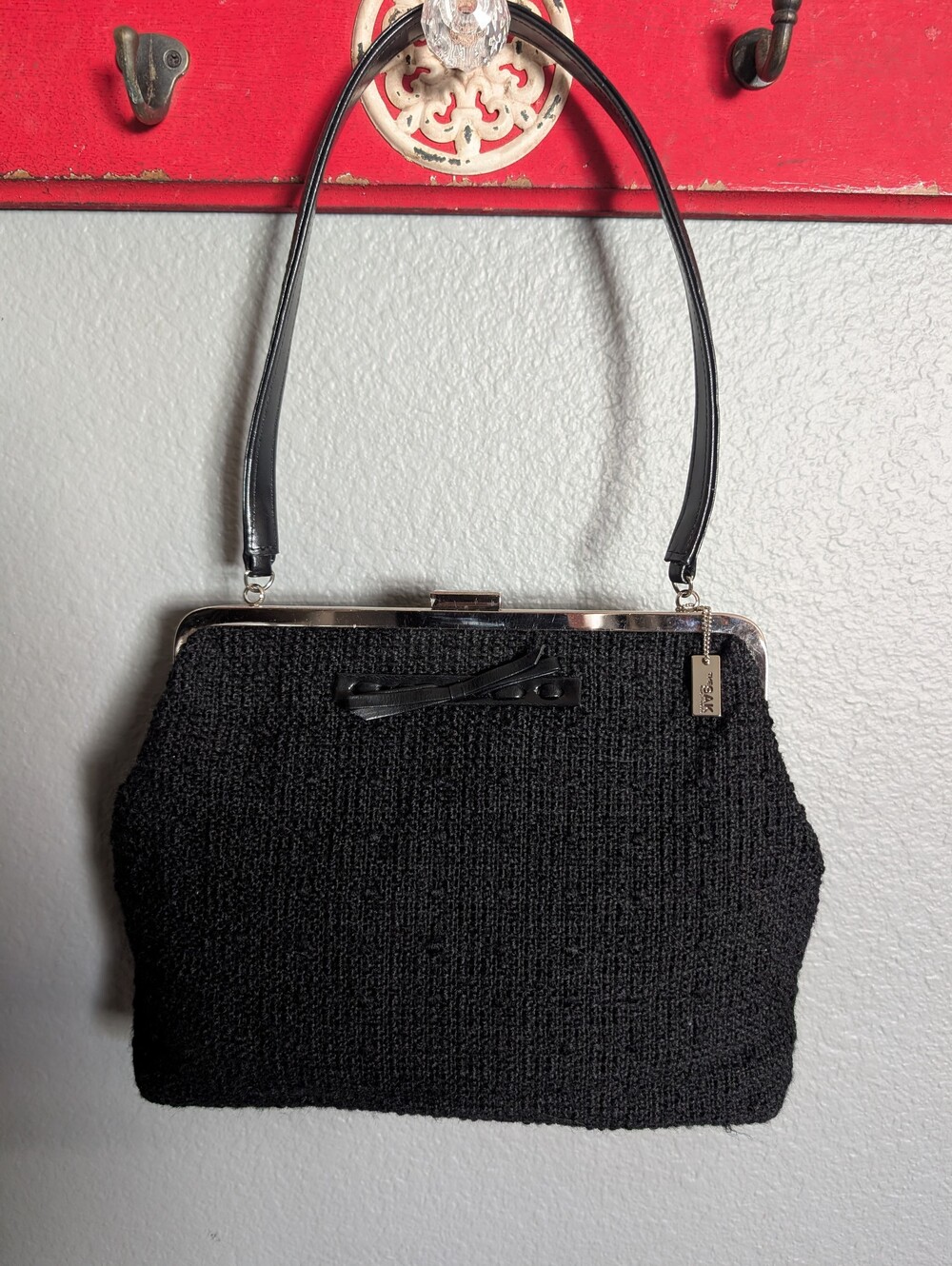 The Sak by Elliott Lucca Black Textured Wool Boucle Vintage